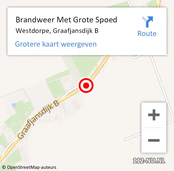 Locatie op kaart van de 112 melding: Brandweer Met Grote Spoed Naar Westdorpe, Graafjansdijk B op 15 februari 2022 15:59