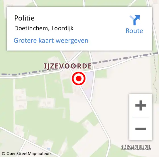 Locatie op kaart van de 112 melding: Politie Doetinchem, Loordijk op 15 februari 2022 16:21