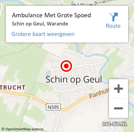 Locatie op kaart van de 112 melding: Ambulance Met Grote Spoed Naar Schin op Geul, Warande op 8 juli 2014 11:37