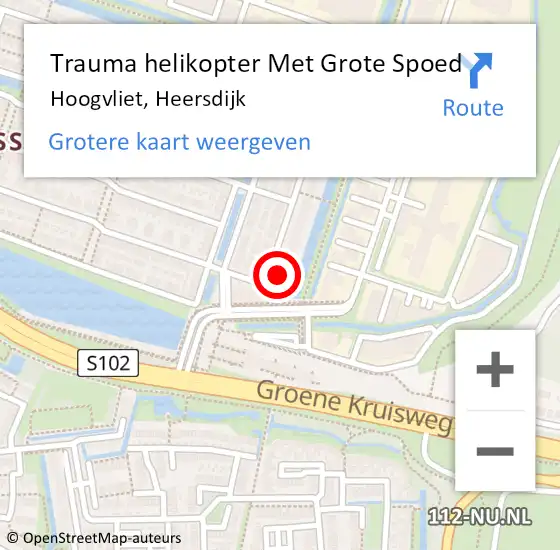 Locatie op kaart van de 112 melding: Trauma helikopter Met Grote Spoed Naar Hoogvliet, Heersdijk op 15 februari 2022 17:37