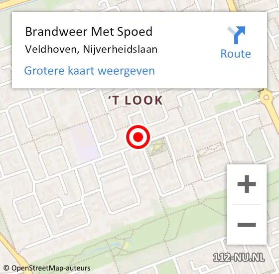 Locatie op kaart van de 112 melding: Brandweer Met Spoed Naar Veldhoven, Nijverheidslaan op 15 februari 2022 17:52