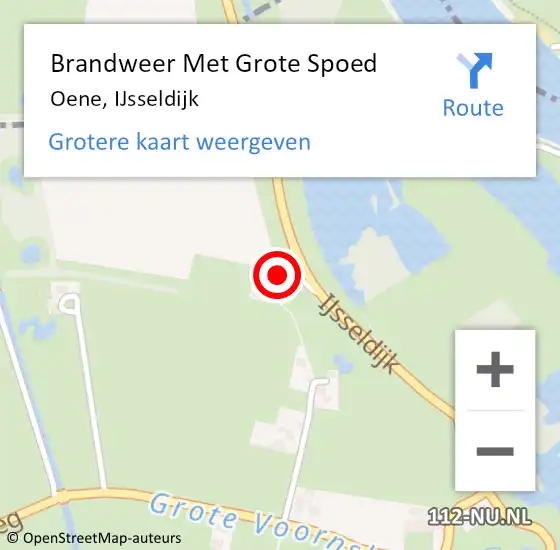 Locatie op kaart van de 112 melding: Brandweer Met Grote Spoed Naar Oene, IJsseldijk op 15 februari 2022 17:56