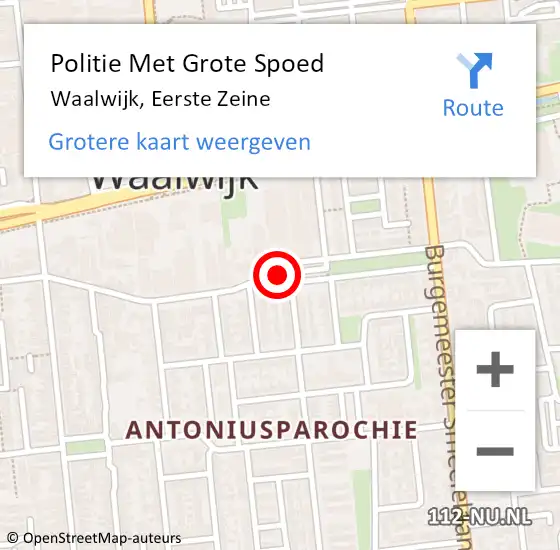 Locatie op kaart van de 112 melding: Politie Met Grote Spoed Naar Waalwijk, Eerste Zeine op 15 februari 2022 18:05