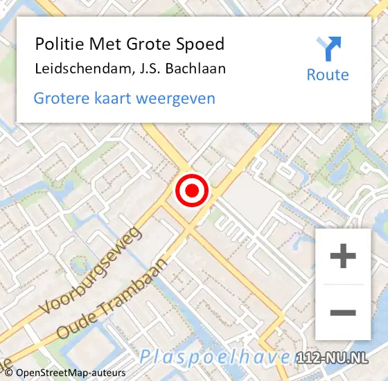 Locatie op kaart van de 112 melding: Politie Met Grote Spoed Naar Leidschendam, J.S. Bachlaan op 15 februari 2022 18:08