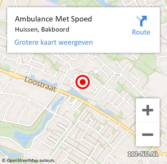 Locatie op kaart van de 112 melding: Ambulance Met Spoed Naar Huissen, Bakboord op 15 februari 2022 18:27