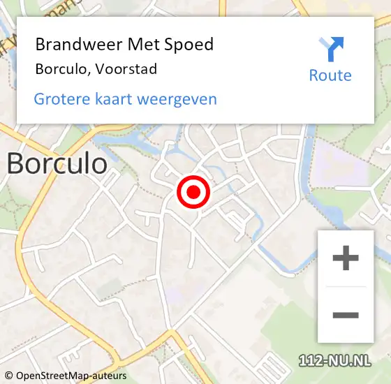 Locatie op kaart van de 112 melding: Brandweer Met Spoed Naar Borculo, Voorstad op 15 februari 2022 19:17