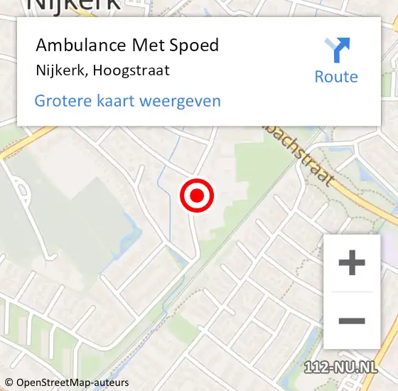 Locatie op kaart van de 112 melding: Ambulance Met Spoed Naar Nijkerk, Hoogstraat op 15 februari 2022 19:44