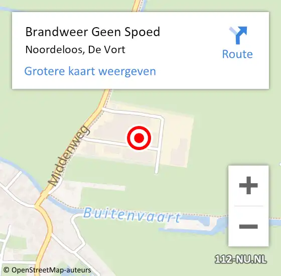 Locatie op kaart van de 112 melding: Brandweer Geen Spoed Naar Noordeloos, De Vort op 15 februari 2022 20:21