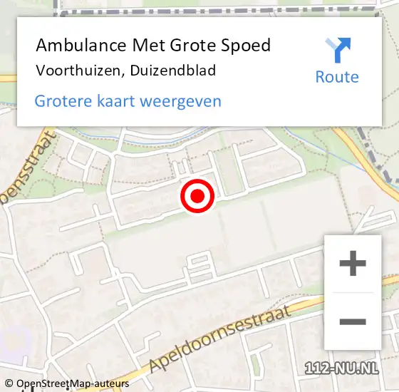 Locatie op kaart van de 112 melding: Ambulance Met Grote Spoed Naar Voorthuizen, Duizendblad op 15 februari 2022 23:00