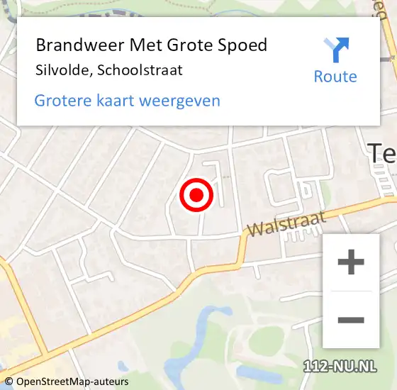 Locatie op kaart van de 112 melding: Brandweer Met Grote Spoed Naar Silvolde, Schoolstraat op 16 februari 2022 00:12