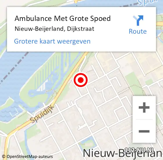 Locatie op kaart van de 112 melding: Ambulance Met Grote Spoed Naar Nieuw-Beijerland, Dijkstraat op 16 februari 2022 00:20