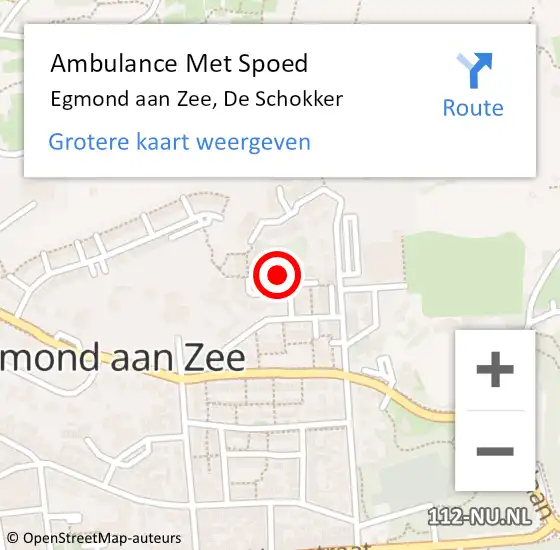 Locatie op kaart van de 112 melding: Ambulance Met Spoed Naar Egmond aan Zee, De Schokker op 16 februari 2022 00:38