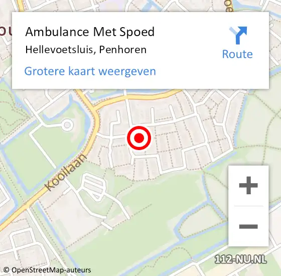 Locatie op kaart van de 112 melding: Ambulance Met Spoed Naar Hellevoetsluis, Penhoren op 16 februari 2022 03:56