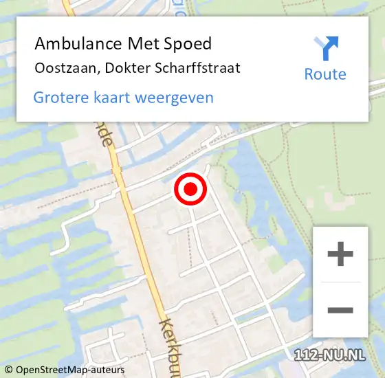 Locatie op kaart van de 112 melding: Ambulance Met Spoed Naar Oostzaan, Dokter Scharffstraat op 16 februari 2022 05:03