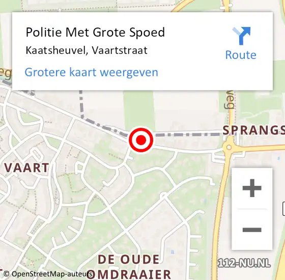 Locatie op kaart van de 112 melding: Politie Met Grote Spoed Naar Kaatsheuvel, Vaartstraat op 16 februari 2022 05:43