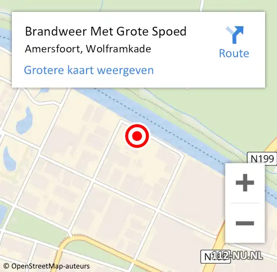 Locatie op kaart van de 112 melding: Brandweer Met Grote Spoed Naar Amersfoort, Wolframkade op 16 februari 2022 06:12