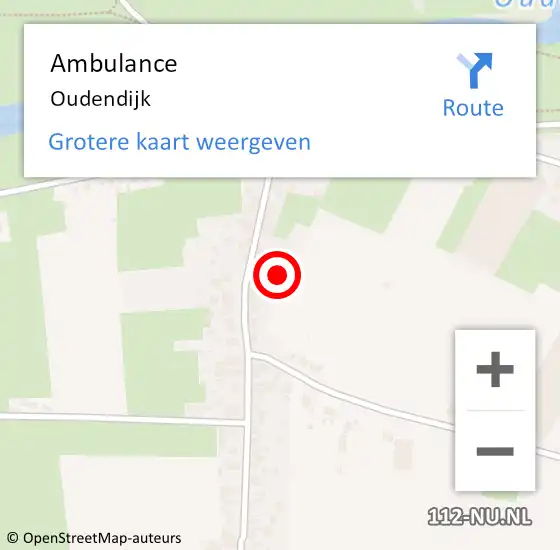 Locatie op kaart van de 112 melding: Ambulance Oudendijk op 16 februari 2022 06:34