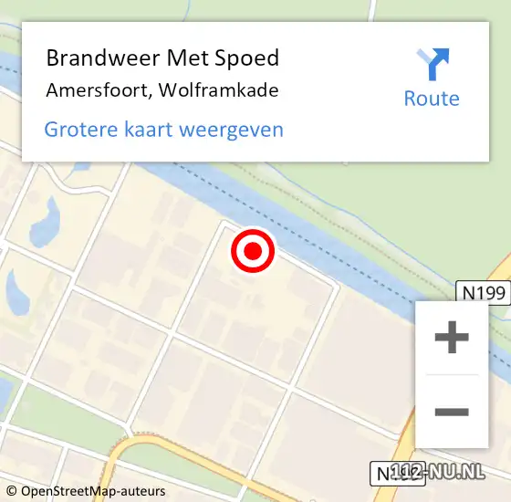 Locatie op kaart van de 112 melding: Brandweer Met Spoed Naar Amersfoort, Wolframkade op 16 februari 2022 07:15