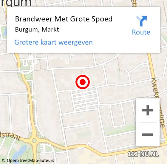 Locatie op kaart van de 112 melding: Brandweer Met Grote Spoed Naar Burgum, Markt op 16 februari 2022 08:38