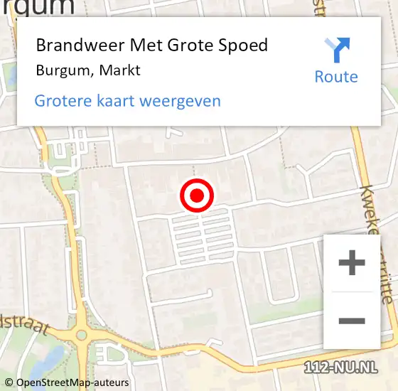 Locatie op kaart van de 112 melding: Brandweer Met Grote Spoed Naar Burgum, Markt op 16 februari 2022 08:39