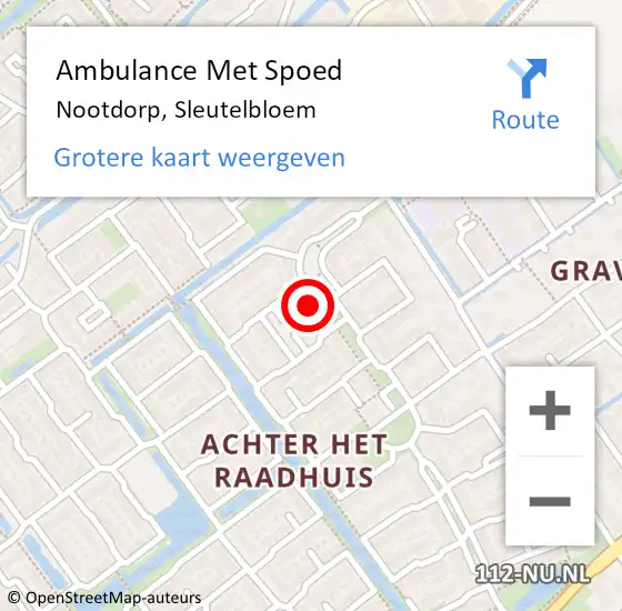 Locatie op kaart van de 112 melding: Ambulance Met Spoed Naar Nootdorp, Sleutelbloem op 16 februari 2022 09:24