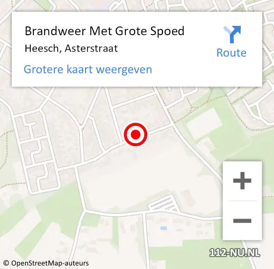 Locatie op kaart van de 112 melding: Brandweer Met Grote Spoed Naar Heesch, Asterstraat op 16 februari 2022 09:43