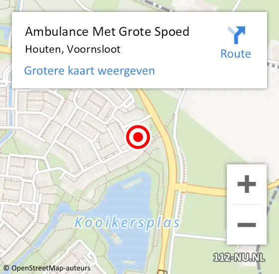 Locatie op kaart van de 112 melding: Ambulance Met Grote Spoed Naar Houten, Voornsloot op 8 juli 2014 12:32