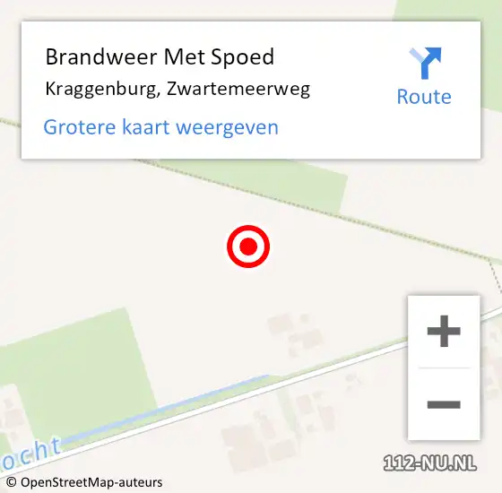 Locatie op kaart van de 112 melding: Brandweer Met Spoed Naar Kraggenburg, Zwartemeerweg op 16 februari 2022 10:25