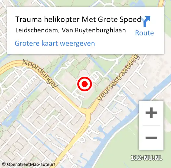 Locatie op kaart van de 112 melding: Trauma helikopter Met Grote Spoed Naar Leidschendam, Van Ruytenburghlaan op 16 februari 2022 12:54