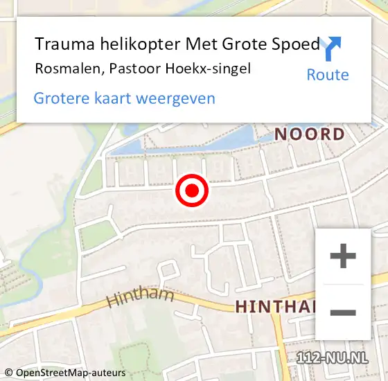 Locatie op kaart van de 112 melding: Trauma helikopter Met Grote Spoed Naar Rosmalen, Pastoor Hoekx-singel op 16 februari 2022 13:09