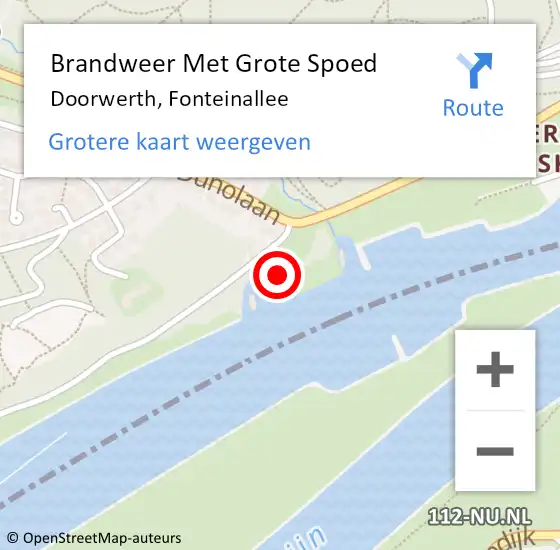 Locatie op kaart van de 112 melding: Brandweer Met Grote Spoed Naar Doorwerth, Fonteinallee op 16 februari 2022 13:49