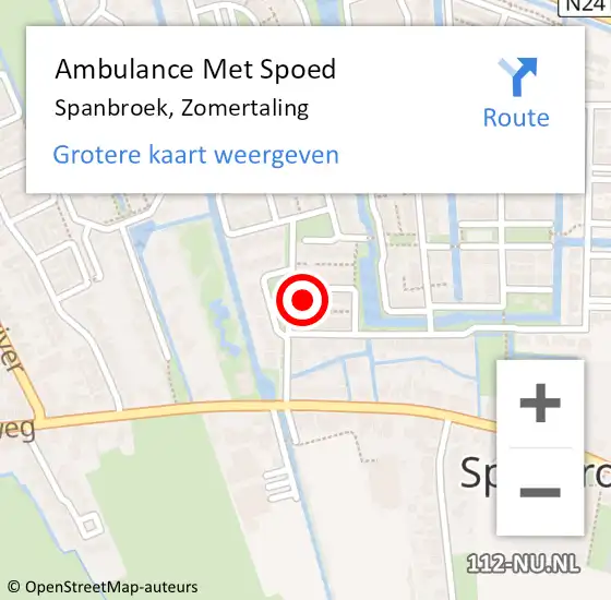 Locatie op kaart van de 112 melding: Ambulance Met Spoed Naar Spanbroek, Zomertaling op 16 februari 2022 15:17