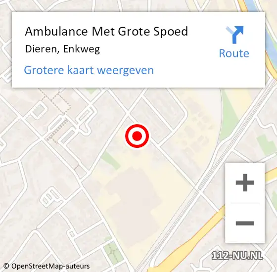 Locatie op kaart van de 112 melding: Ambulance Met Grote Spoed Naar Dieren, Enkweg op 16 februari 2022 16:39