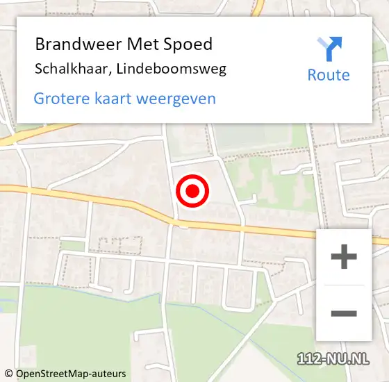 Locatie op kaart van de 112 melding: Brandweer Met Spoed Naar Schalkhaar, Lindeboomsweg op 16 februari 2022 16:40