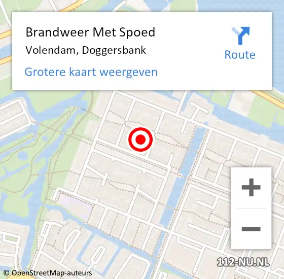 Locatie op kaart van de 112 melding: Brandweer Met Spoed Naar Volendam, Doggersbank op 16 februari 2022 17:37
