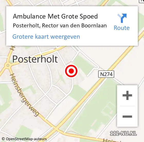 Locatie op kaart van de 112 melding: Ambulance Met Grote Spoed Naar Posterholt, Rector van den Boornlaan op 16 februari 2022 17:44