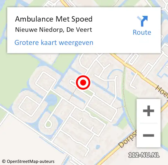 Locatie op kaart van de 112 melding: Ambulance Met Spoed Naar Nieuwe Niedorp, De Veert op 16 februari 2022 17:45