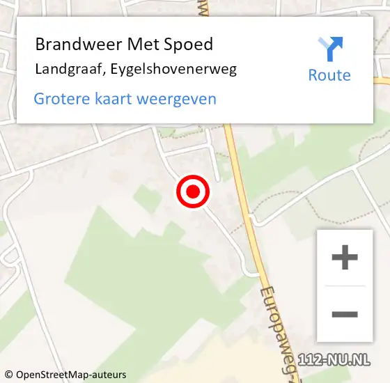 Locatie op kaart van de 112 melding: Brandweer Met Spoed Naar Landgraaf, Eygelshovenerweg op 16 februari 2022 17:52