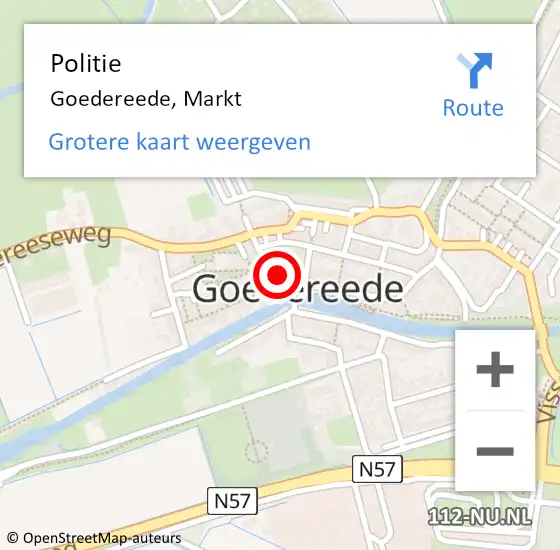 Locatie op kaart van de 112 melding: Politie Goedereede, Markt op 16 februari 2022 19:18
