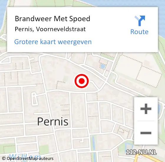 Locatie op kaart van de 112 melding: Brandweer Met Spoed Naar Pernis, Voorneveldstraat op 16 februari 2022 19:36