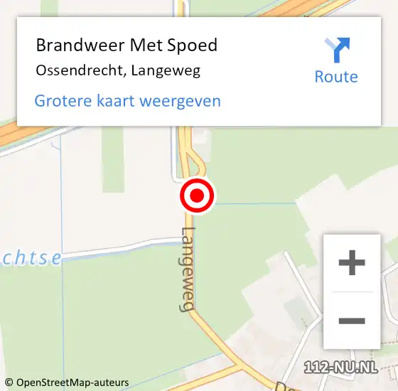 Locatie op kaart van de 112 melding: Brandweer Met Spoed Naar Ossendrecht, Langeweg op 16 februari 2022 19:56