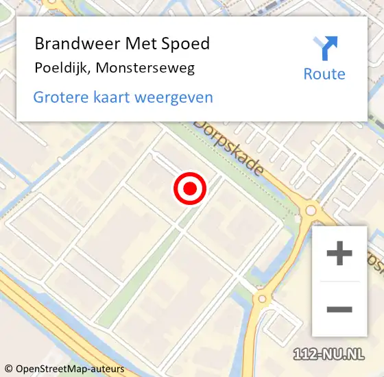 Locatie op kaart van de 112 melding: Brandweer Met Spoed Naar Poeldijk, Monsterseweg op 16 februari 2022 19:57