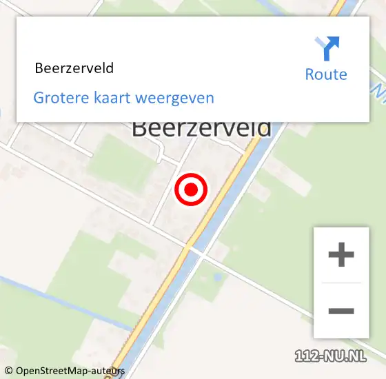 Locatie op kaart van de 112 melding:  Beerzerveld op 16 februari 2022 20:14