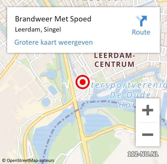 Locatie op kaart van de 112 melding: Brandweer Met Spoed Naar Leerdam, Singel op 16 februari 2022 20:26