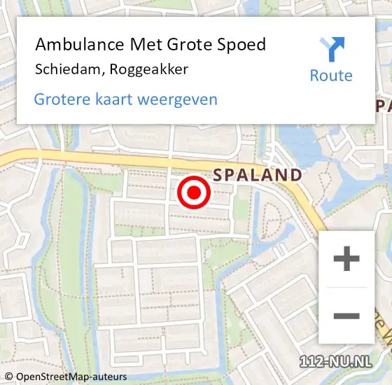 Locatie op kaart van de 112 melding: Ambulance Met Grote Spoed Naar Schiedam, Roggeakker op 16 februari 2022 20:33