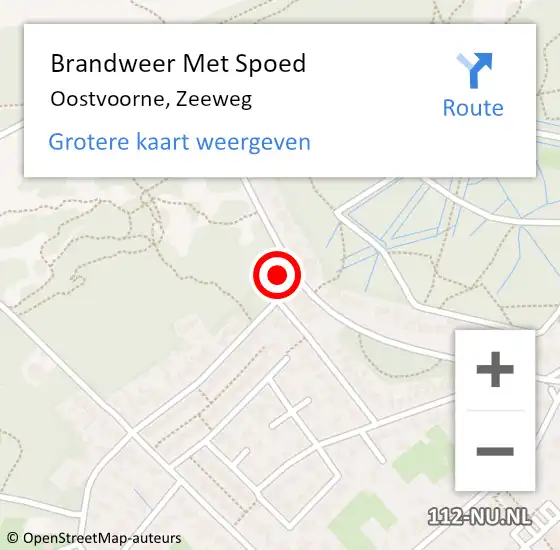 Locatie op kaart van de 112 melding: Brandweer Met Spoed Naar Oostvoorne, Zeeweg op 16 februari 2022 20:43