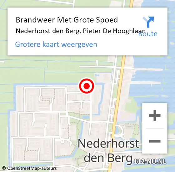 Locatie op kaart van de 112 melding: Brandweer Met Grote Spoed Naar Nederhorst den Berg, Pieter De Hooghlaan op 8 juli 2014 13:33