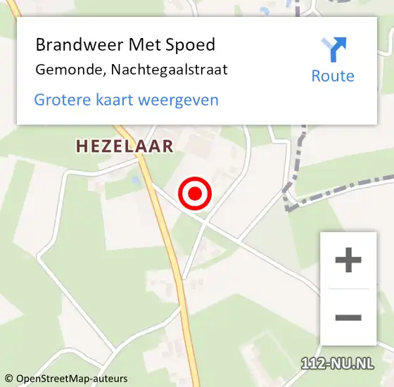 Locatie op kaart van de 112 melding: Brandweer Met Spoed Naar Gemonde, Nachtegaalstraat op 16 februari 2022 21:16