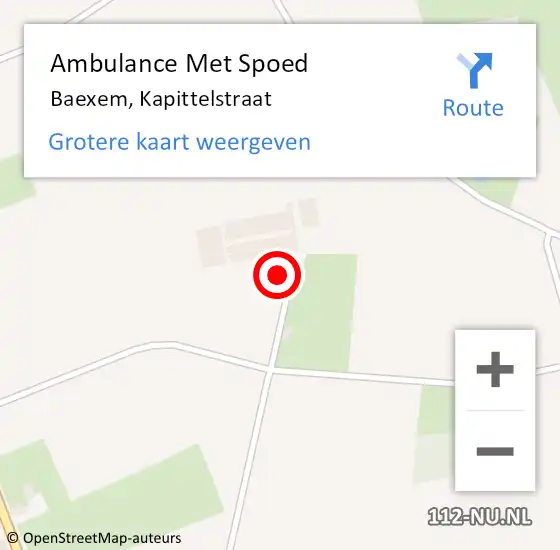 Locatie op kaart van de 112 melding: Ambulance Met Spoed Naar Baexem, Kapittelstraat op 16 februari 2022 21:28