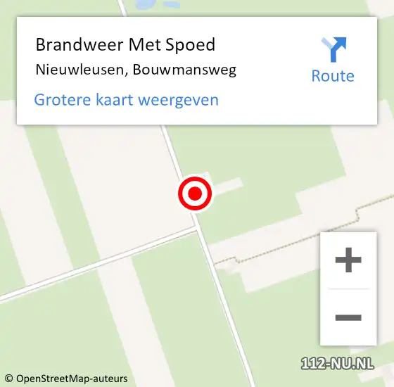 Locatie op kaart van de 112 melding: Brandweer Met Spoed Naar Nieuwleusen, Bouwmansweg op 16 februari 2022 21:37
